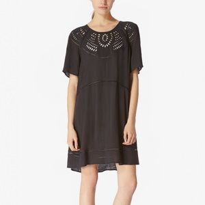 Avec Les Filles Eyelet Baby Doll Black Dress